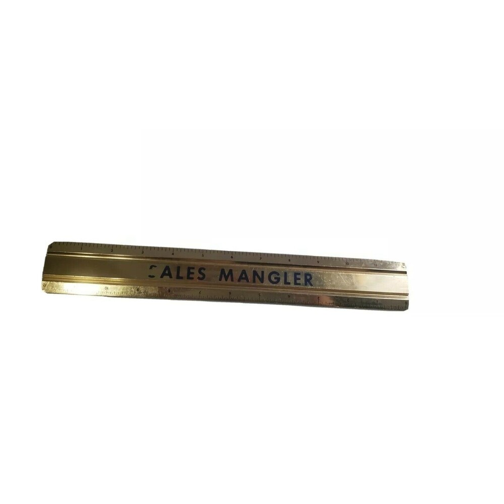 Vtg The Golden Measure 12” Metal Advertising Ruler.